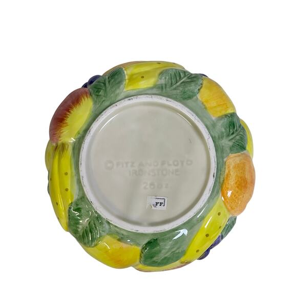 Fitz and Floyd 1989 Japan Majolica 'Calypso' Hand Painted Fruit Bowl-Excellent - Picture 6 of 7